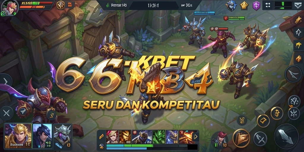 Tangkapan layar dari gameplay seru 66KBET di arena pertempuran MOBA.