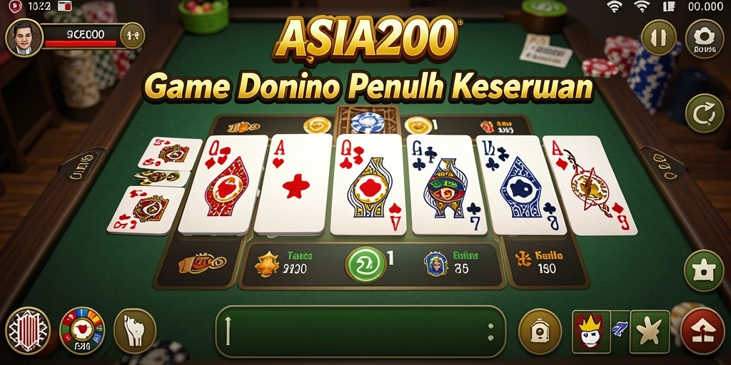 Tangkapan layar utama ASIA200 yang menampilkan keseruan gameplay Domino.
