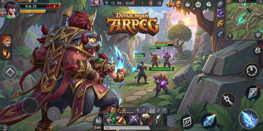 Gameplay menarik dalam petualangan ARPG yang seru.