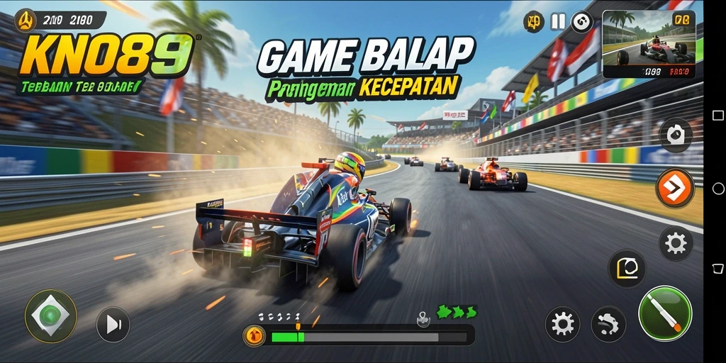 Gameplay balap KNO89 yang seru dan menegangkan.