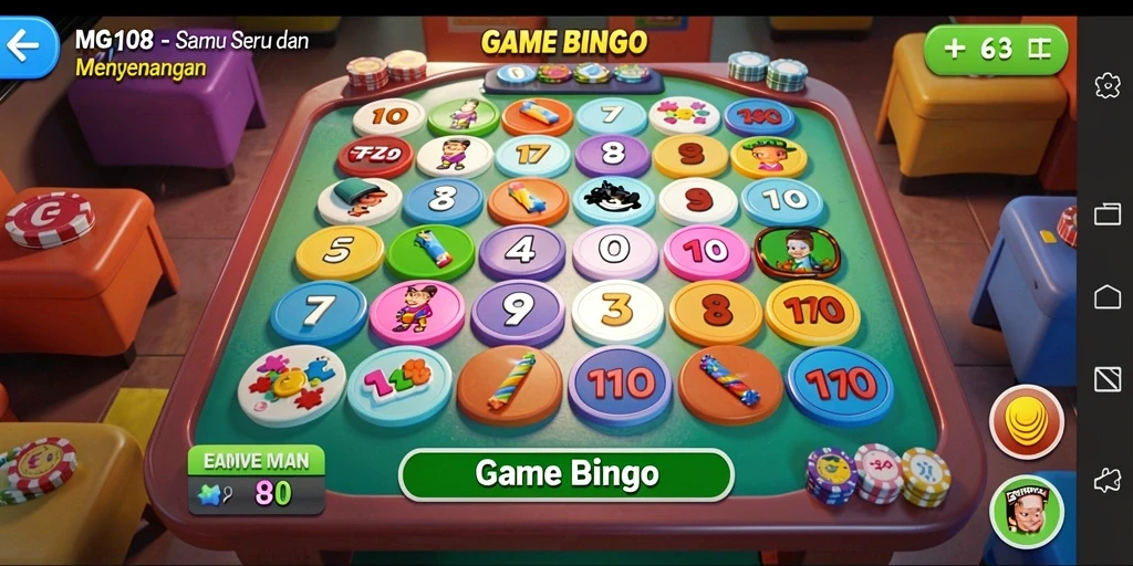 Tampilan gameplay Bingo yang seru dan menarik di MG108.