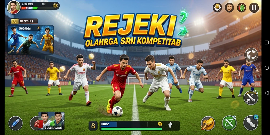 Tampilan permainan seru dalam REJEKI dengan aksi olahraga yang mendebarkan.