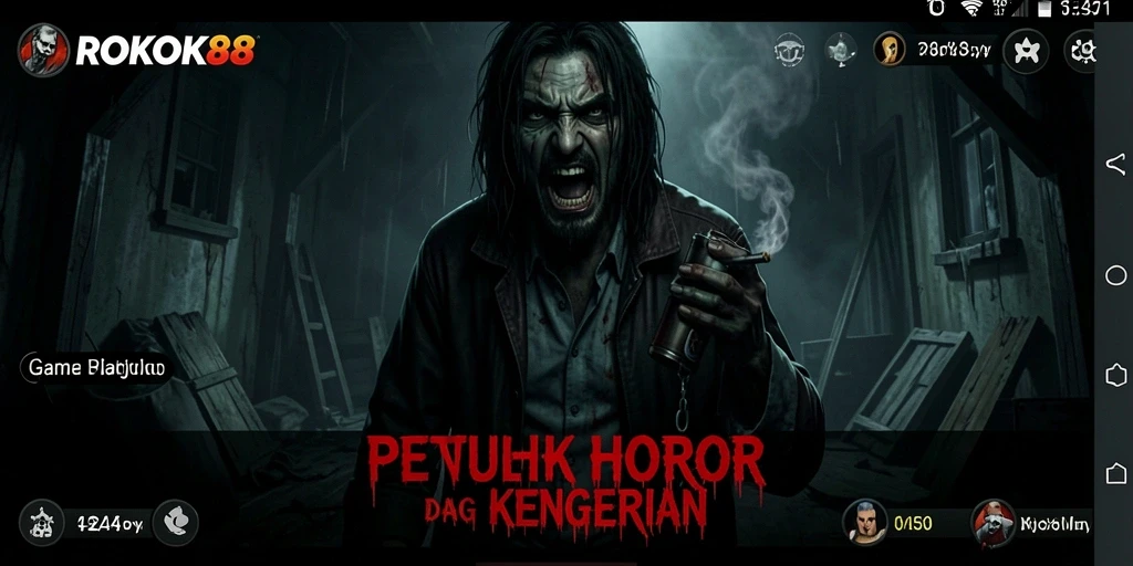 Tampilan gameplay menakutkan dari ROKOK88 dengan suasana mencekam.