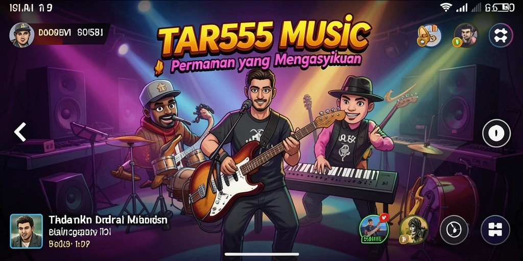 Screenshot TAR555 menampilkan pemain yang menikmati gameplay musik yang seru.