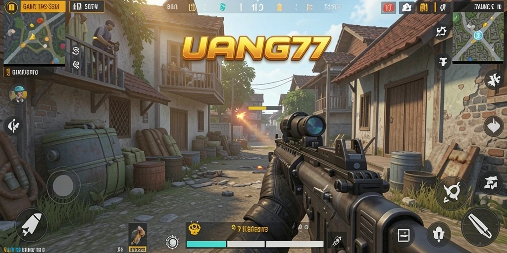 Tangkapan layar UANG77 menampilkan aksi pertempuran seru di gameplay TPS.